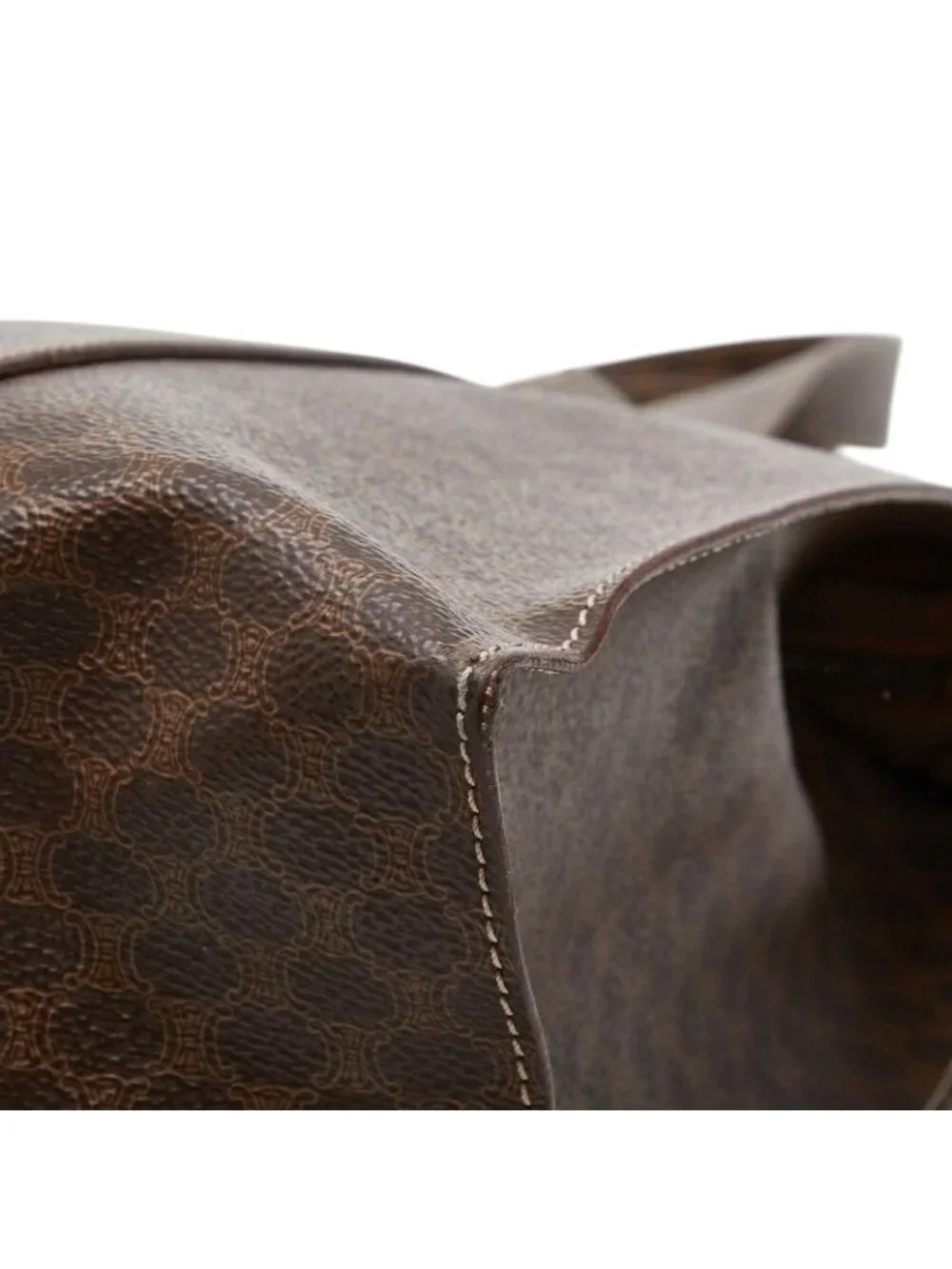 Celine Macadam Tote Brown Leather